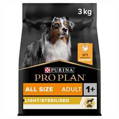 PRO PLAN All Sizes Light / Sterilised Adult Dry Dog Food - Chicken - 3kg